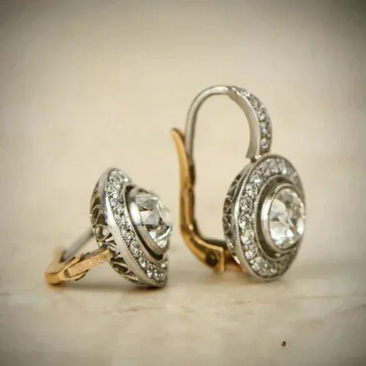 Orecchini vintage in argento con zirconia