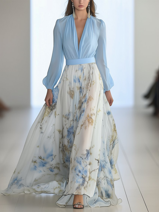 Bellissimo Vestito Maxi con Stampa Floreale