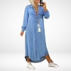 Leviana™ | Abito Maxi a Maniche Lunghe in Denim