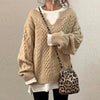 MAGLIONE OVERSIZE IN MAGLIA CON MOTIVO A TRECCE
