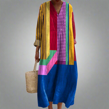 Ruth™ | Abito Maxy Leggero con Design a Blocchi di Colore