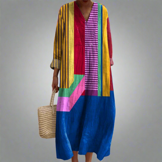Ruth™ | Abito Maxy Leggero con Design a Blocchi di Colore