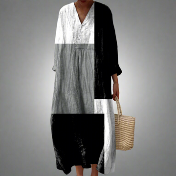 Colette™ | Abito Maxy Patchwork Astratto