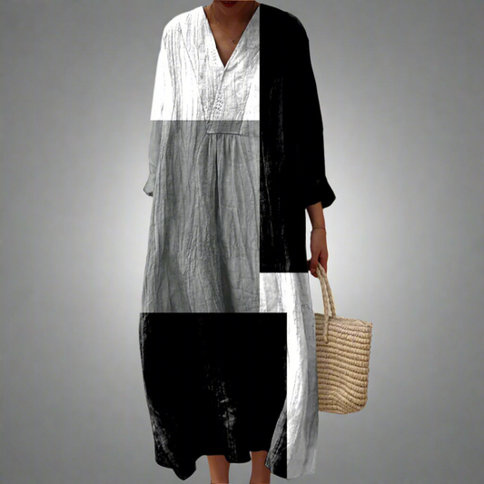Colette™ | Abito Maxy Patchwork Astratto