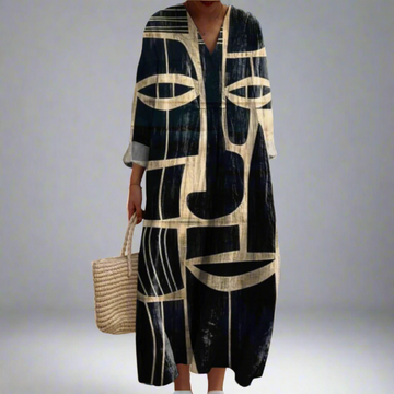Lorna™ | Abito midi artistico ispirato al tribale