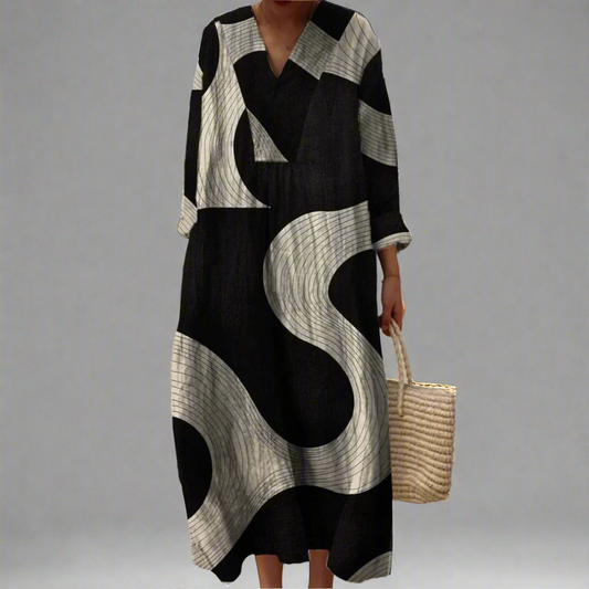 Claudine™ | Abito Maxy Fluido Astratto