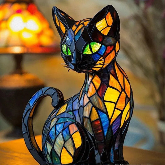 Mira™ | Lampada incantevole a forma di gatto in vetro colorato