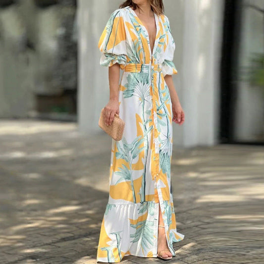 Serene - Vestito Maxi con Scollatura a V