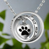 Collana con urna a forma di zampa in acciaio inossidabile