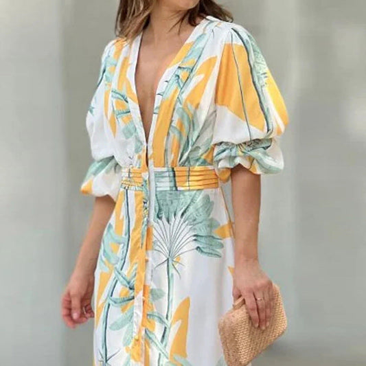 Serene - Vestito Maxi con Scollatura a V