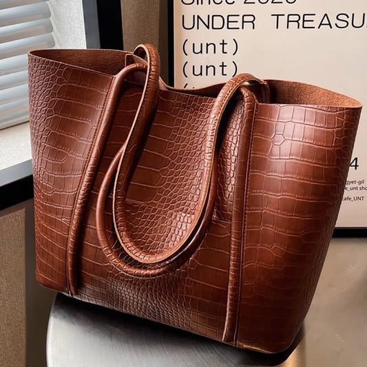 Betina™ - Borsa a Spalla in Pelle di Coccodrillo
