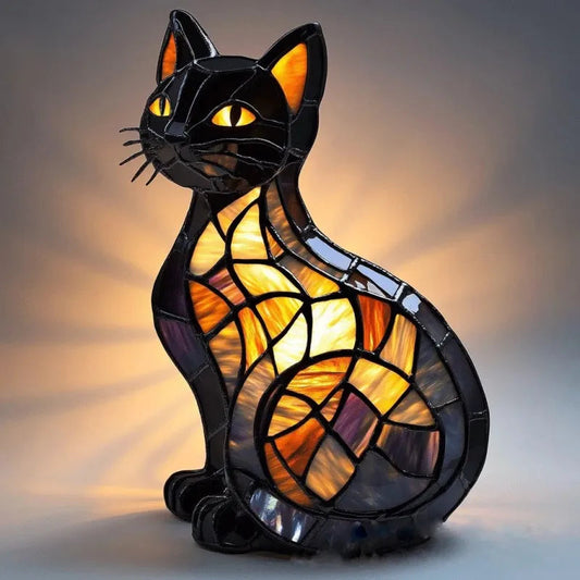 Mira™ | Lampada incantevole a forma di gatto in vetro colorato