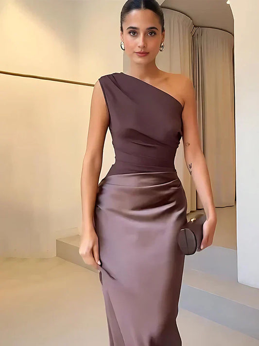 Vestito Maxi con Colpa in Satin
