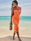 Cherley - Abito Maxi in Pizzo Arancione