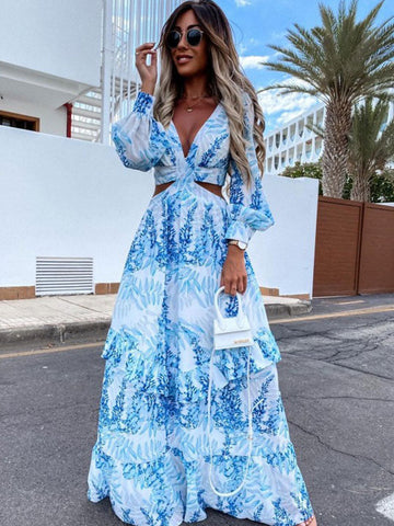Alazne - Abito Maxi Elegante con Taglio Raffinato