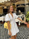 ABITO MINI RICAMATO CON MANICHE VOLUMINOSE