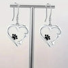Orecchini pendenti in argento con cuore e zampa