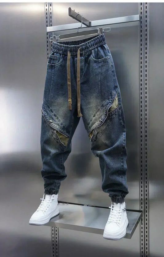 LAURENT™ | Pantaloni baggy in denim con cintura