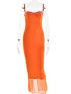 Cherley - Abito Maxi in Pizzo Arancione