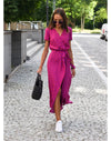 EVA | Abito Elegante con Scollatura a V e Copertura della Pancia