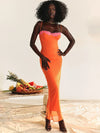 Cherley - Abito Maxi in Pizzo Arancione