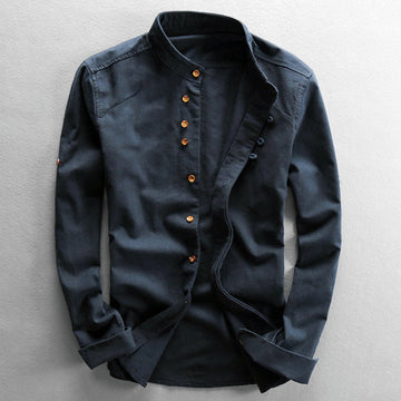 Kenji – Camicia Stile Giapponese in Misto Lino Premium