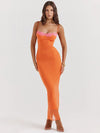 Cherley - Abito Maxi in Pizzo Arancione