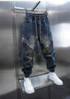 LAURENT™ | Pantaloni baggy in denim con cintura