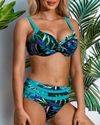 Elena | Bikini a vita alta con stampa tropicale