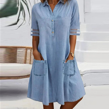 Leviana™ | Abito Mini in Jeans con Tasche Laterali