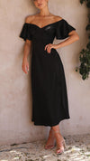 Nalani - Abito Maxi Off-Shoulder con Maniche a Farfalla