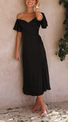 Nalani - Abito Maxi Off-Shoulder con Maniche a Farfalla