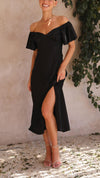 Nalani - Abito Maxi Off-Shoulder con Maniche a Farfalla