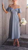 Nalani - Abito Maxi Off-Shoulder con Maniche a Farfalla
