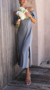 Nalani - Abito Maxi Off-Shoulder con Maniche a Farfalla