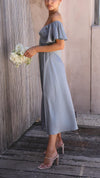 Nalani - Abito Maxi Off-Shoulder con Maniche a Farfalla