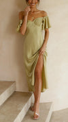 Nalani - Abito Maxi Off-Shoulder con Maniche a Farfalla