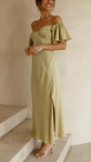 Nalani - Abito Maxi Off-Shoulder con Maniche a Farfalla