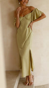 Nalani - Abito Maxi Off-Shoulder con Maniche a Farfalla