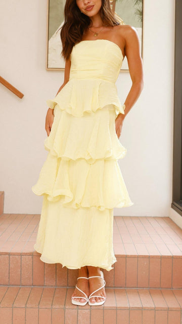 Kate - Abito Maxi con Rouches a Strati