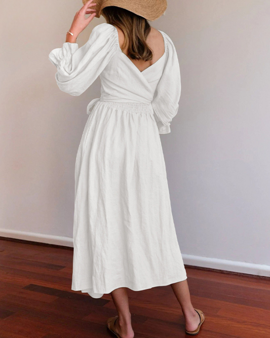 Ophelia - Vestito Midi con Maniche a Volant