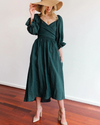 Ophelia - Vestito Midi con Maniche a Volant