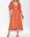 Ophelia - Vestito Midi con Maniche a Volant