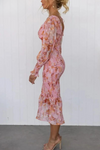 Megan - Abito Midi con Stampa Floreale