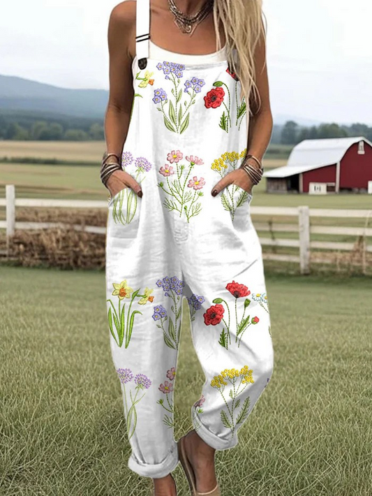 Tuta Vintage Floreale per Donne - Stile e Comfort Senza Sforzo