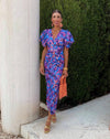 Loren - Abito Midi Vibrante con Maniche Gonfie
