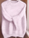 Pullover Elegante con Collo Rotondo in Maglia