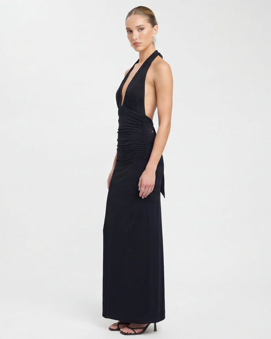 ABITO LUNGO HALTER CON SCHIENA SCOPERTA