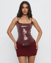ABITO MINI CON PAILLETTES E SCHIENA A CORSETTO