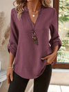 Blusa Fluida con Scollo Aperto